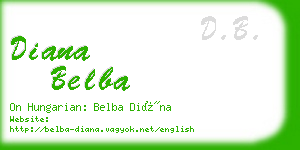 diana belba business card
